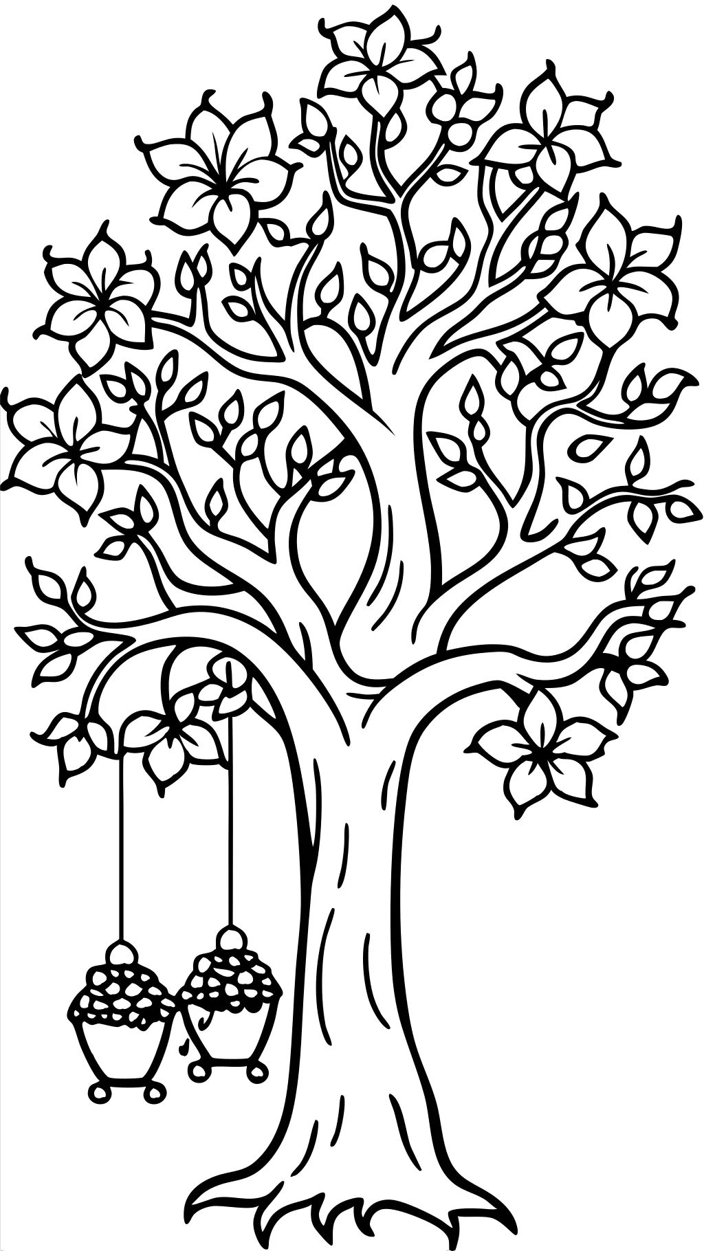 page de couleur d’arbre